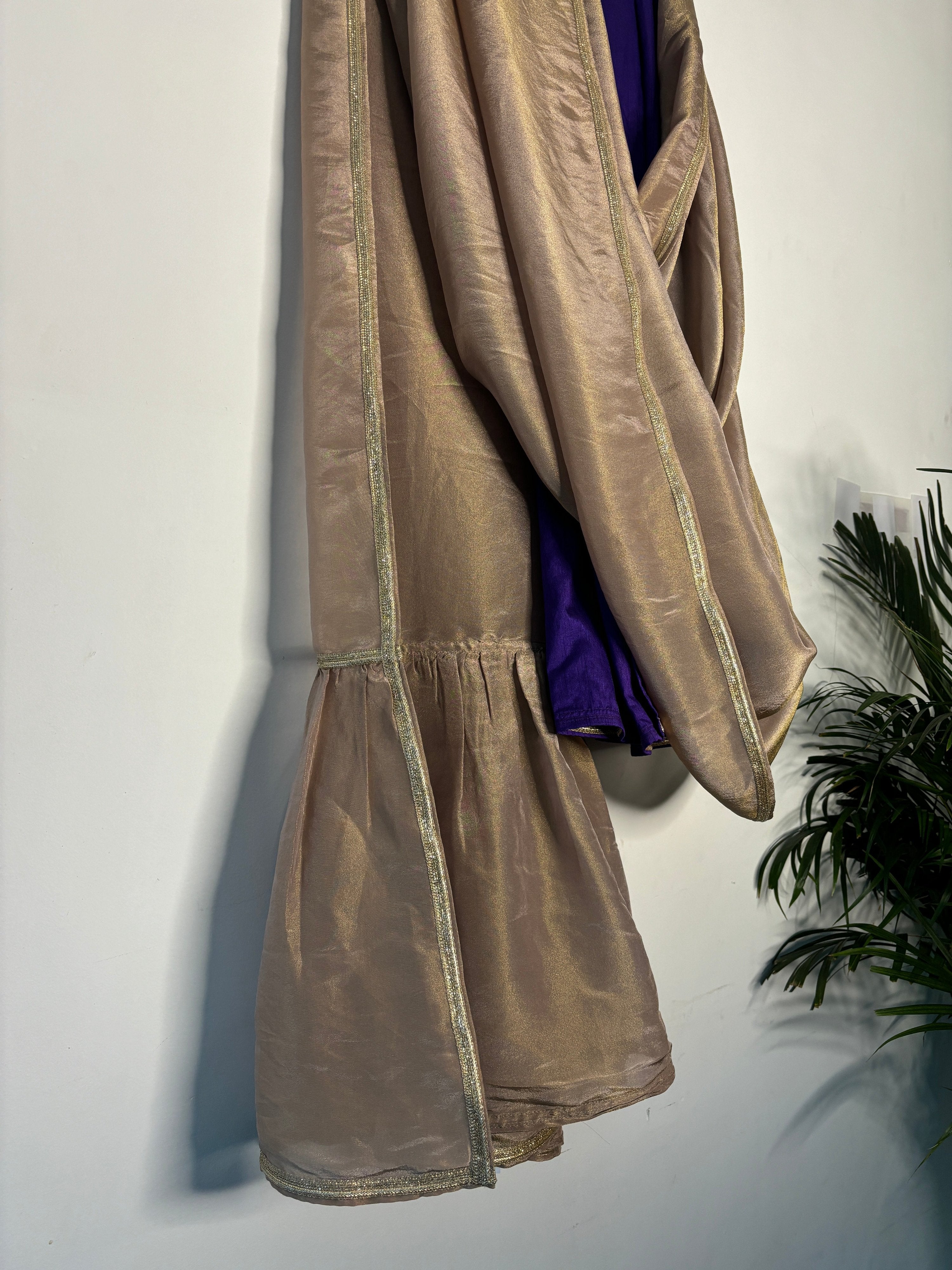 trueBrowns Lilac Tissue Pre-Stitched Saree - Distacart