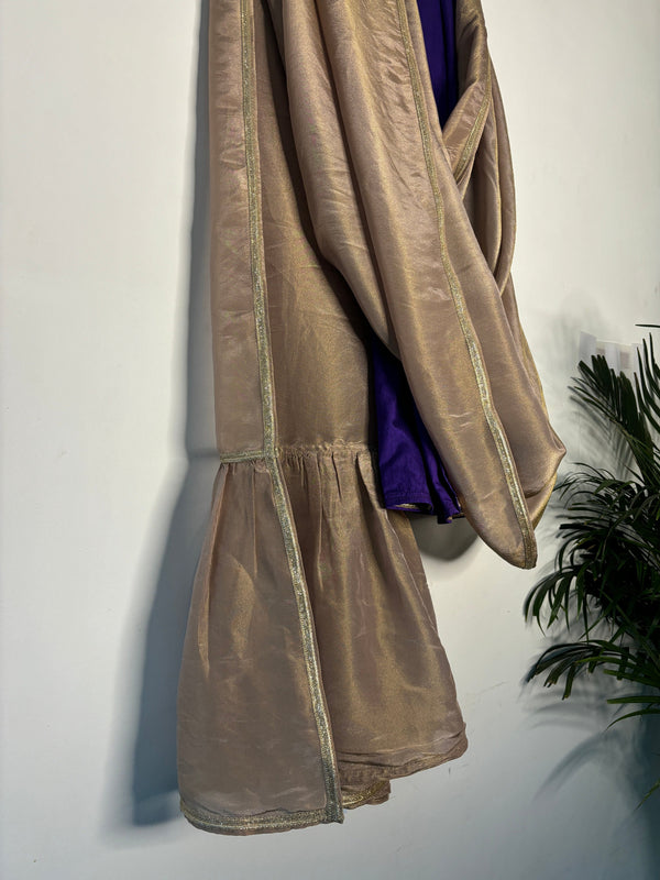 trueBrowns Lilac Tissue Pre-Stitched Saree