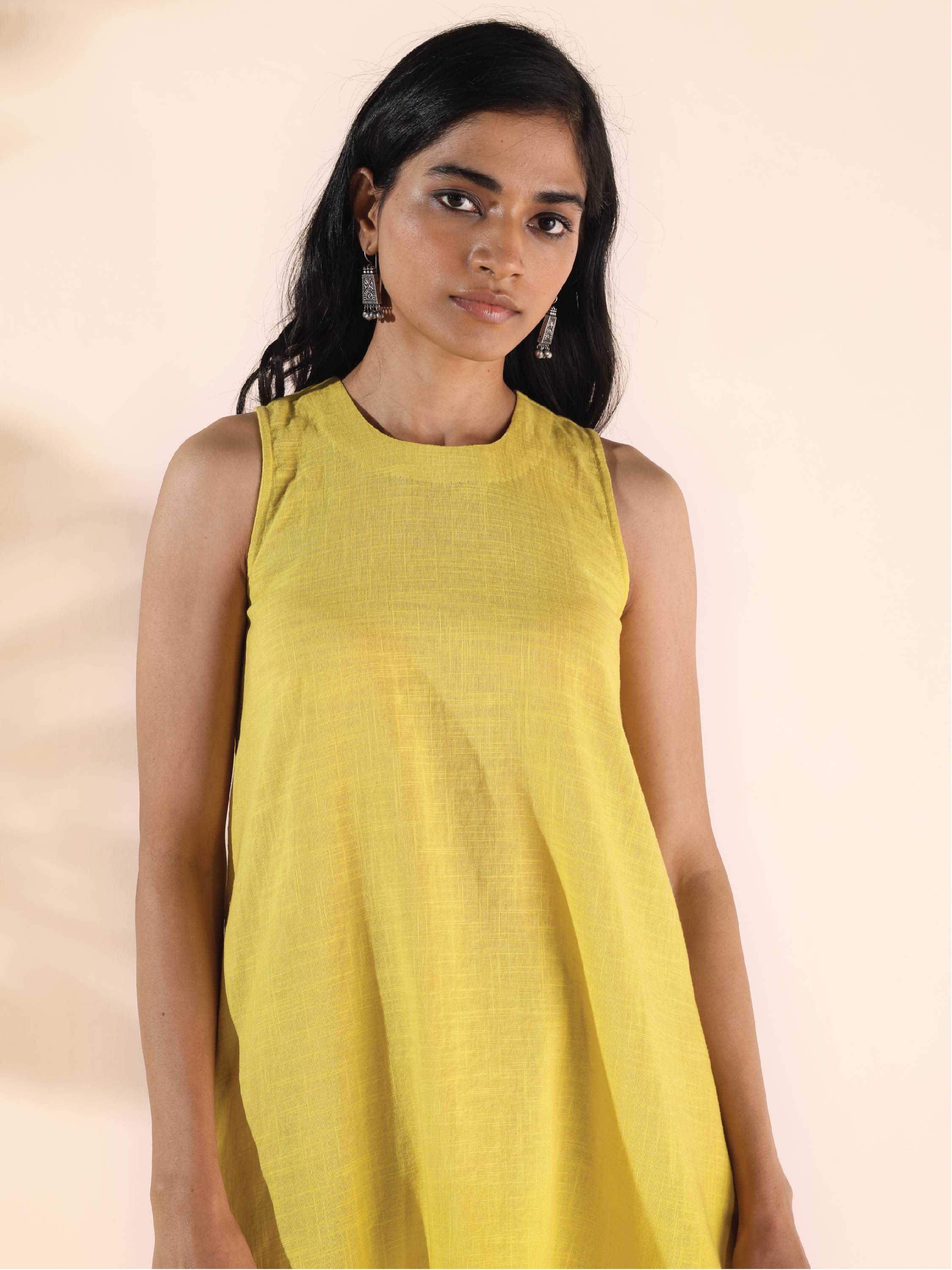 trueBrowns Lime Cotton Sleeveless Co-ord Set - Distacart