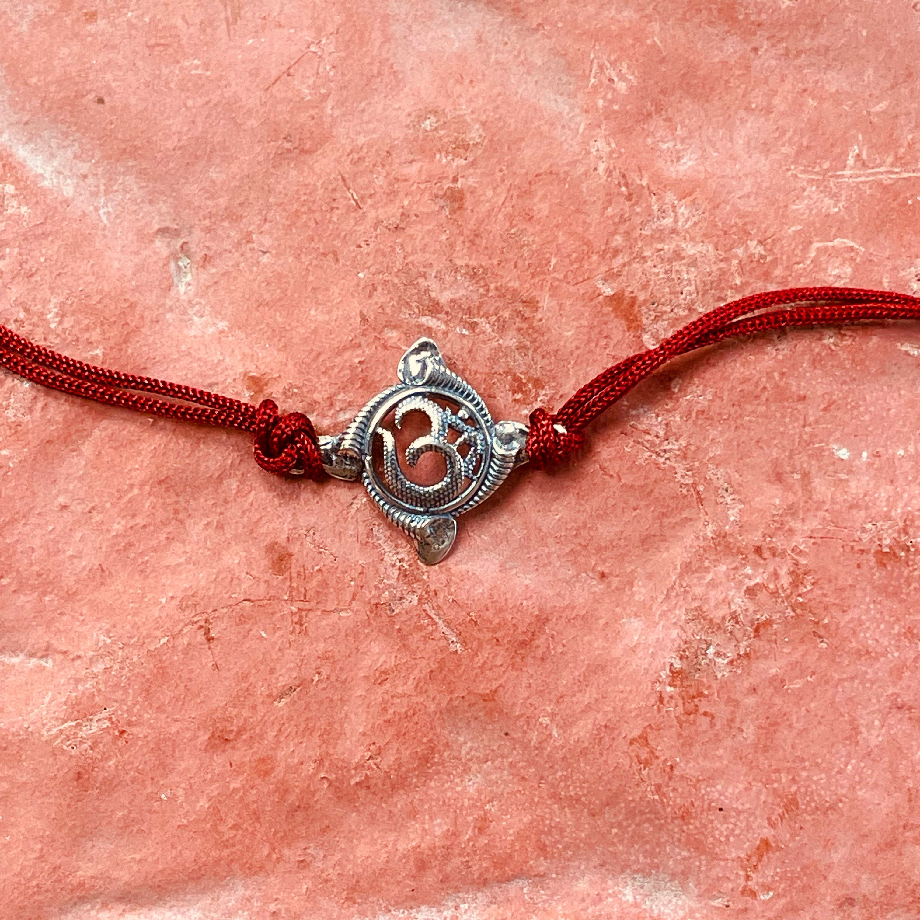 trueBrowns 925 Sterling Silver Textured Om Thread Rakhi - Distacart