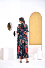 Thumbnail for BulBul Kalki Blue Chanderi Co-Ord Set