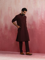Thumbnail for trueBrowns Men's Cola Mandarin Collar Kurta - Distacart