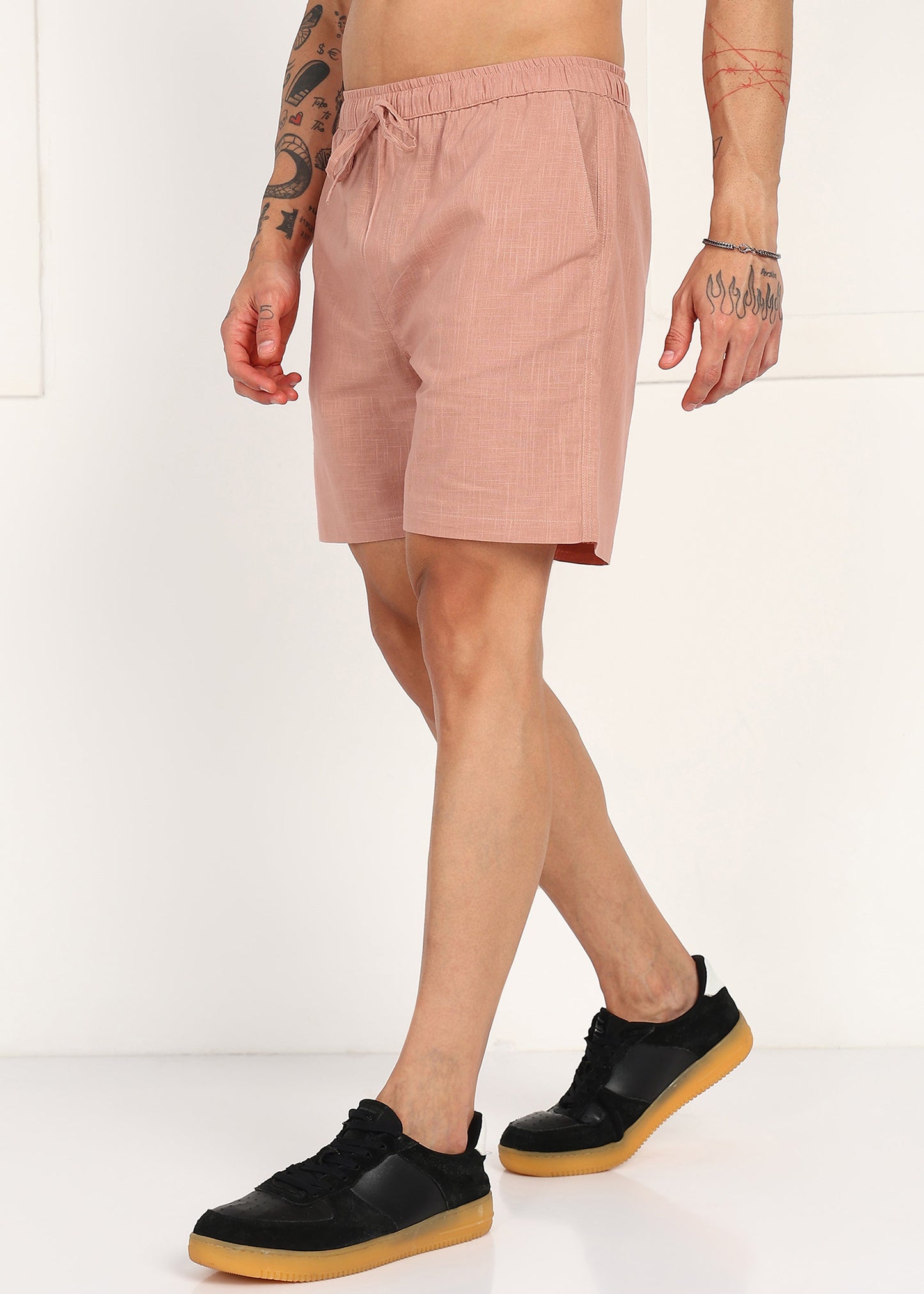 Fabmade Men’S Peach Linen Shorts - Distacart