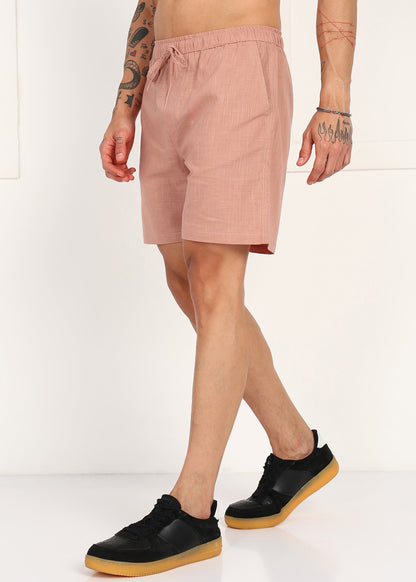 Fabmade Men’S Peach Linen Shorts - Distacart