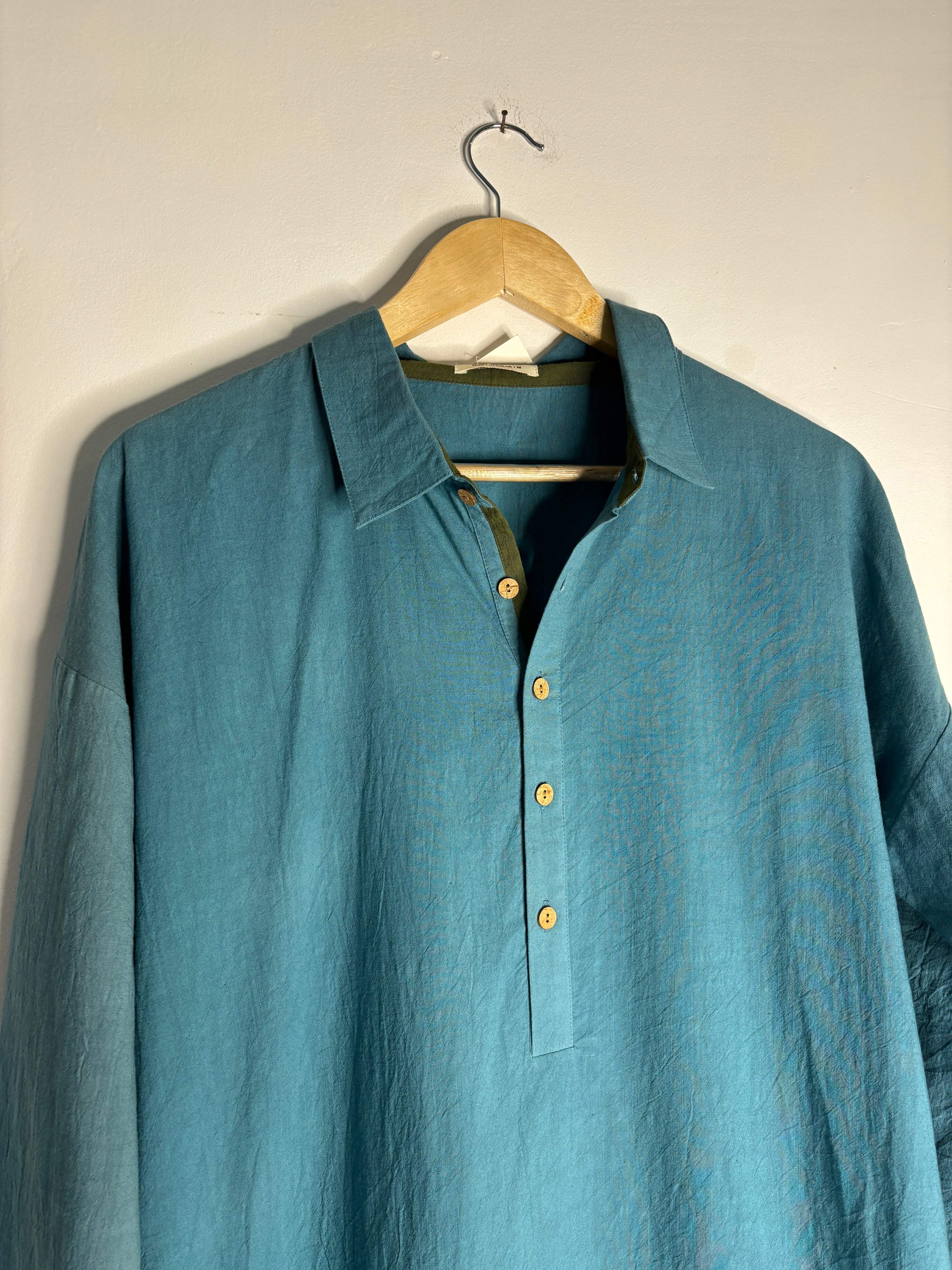 trueBrowns Blue Slub Men's Shirt - Distacart