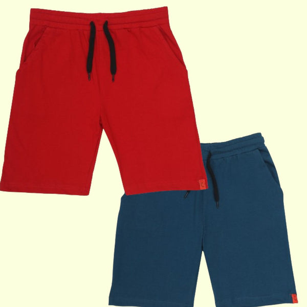 Chilins Kids Cotton Shorts Red & Blue