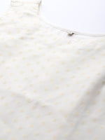 Thumbnail for Ahalyaa Women Off White & Gold-Toned Geometric Printed Kurta - Distacart