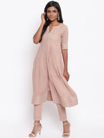 Thumbnail for trueBrowns Pure Cotton Gota Slit Kurta Set | Relove