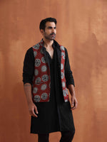Thumbnail for trueBrowns Men's Rust Printed Nehru Jacket