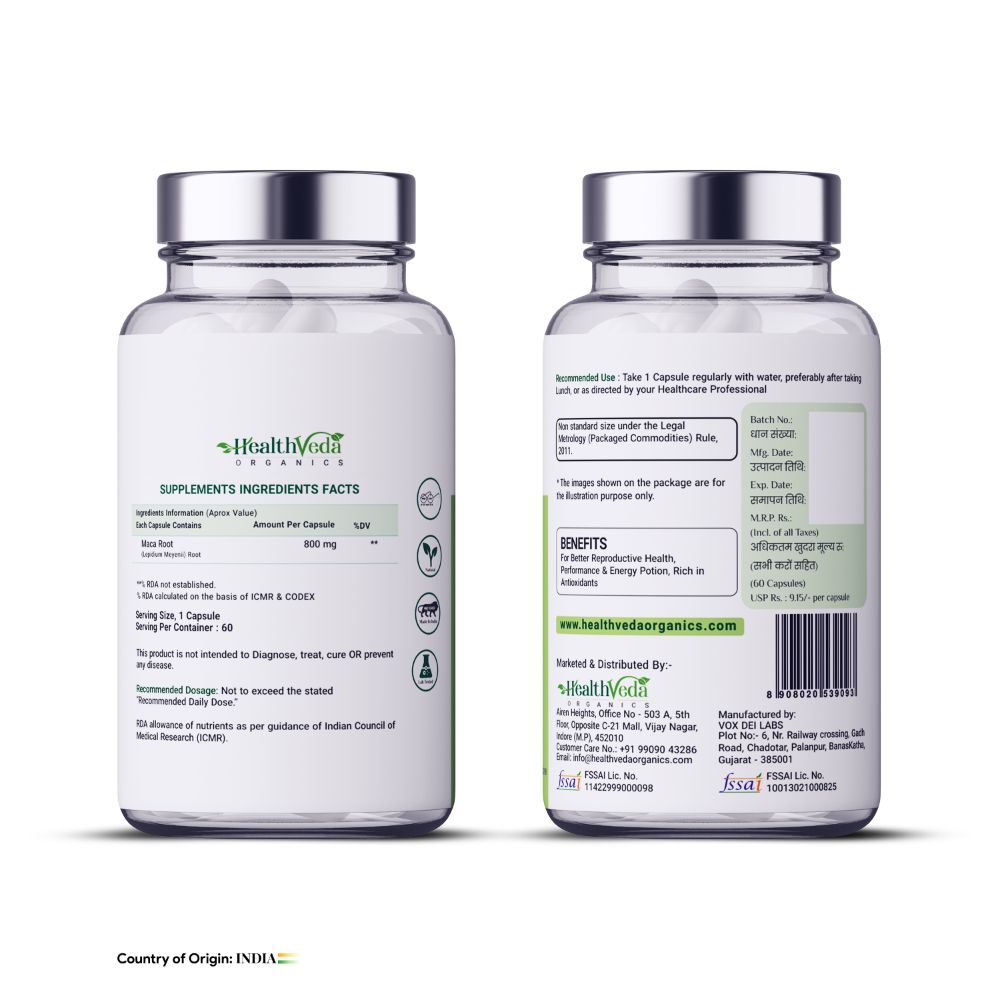 Health Veda Organics Maca Root Capsules - Distacart