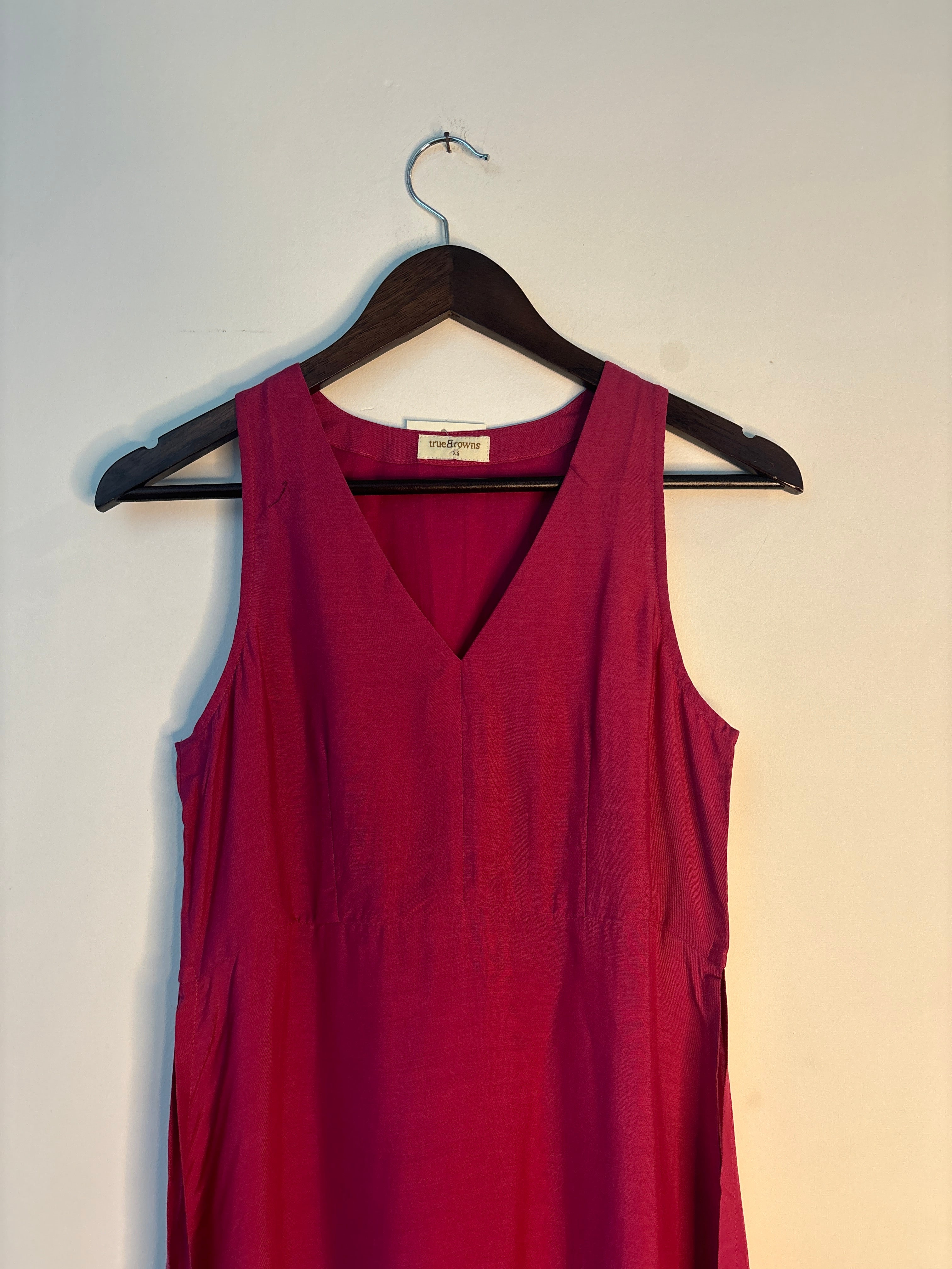 trueBrowns Pink Sleeveless Muslin Kurta - Distacart