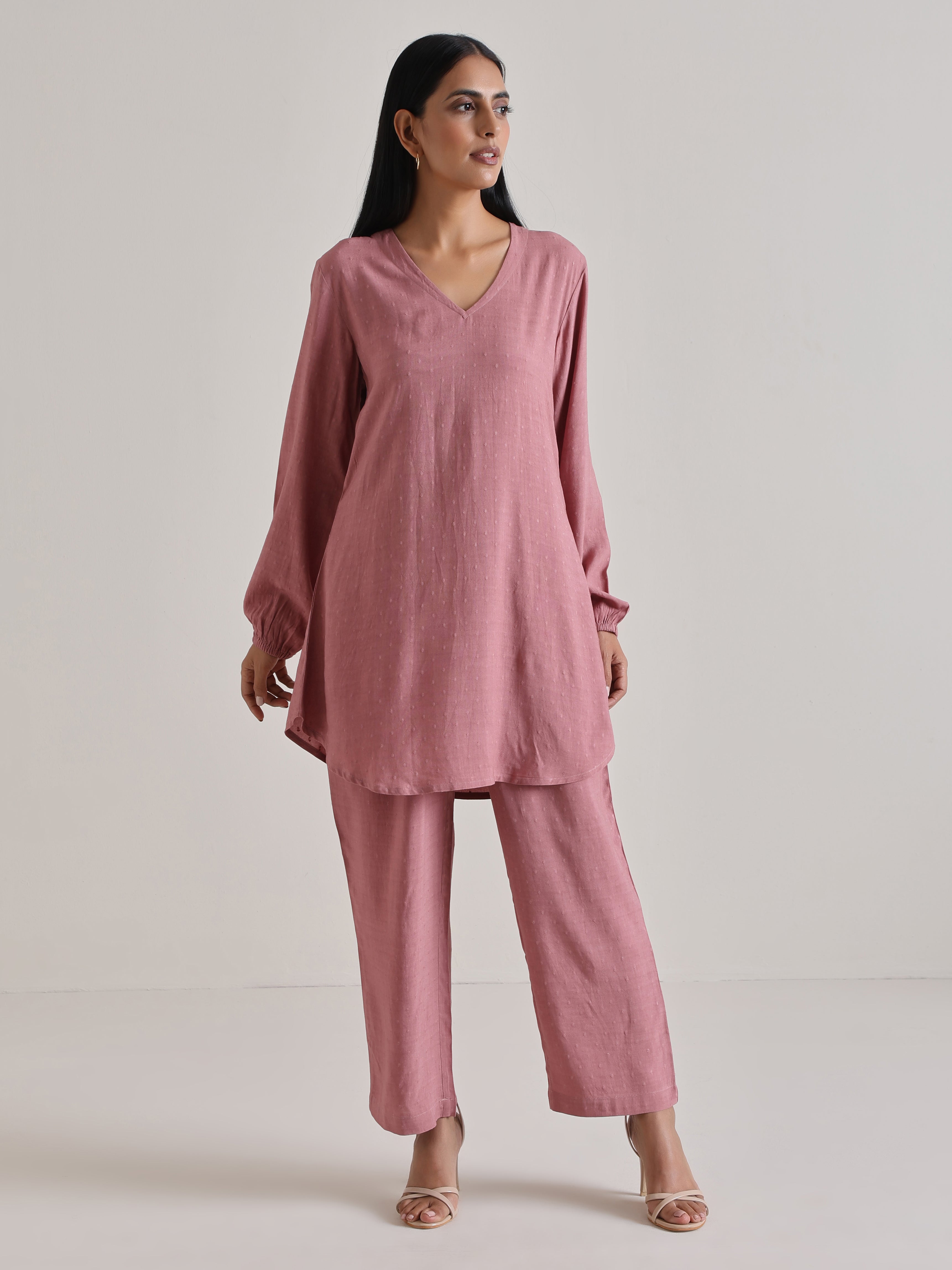 trueBrowns Mauve Short Co-Ord Set - Distacart