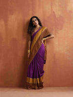 Thumbnail for trueBrowns Purple Silk Ready To Wear Saree