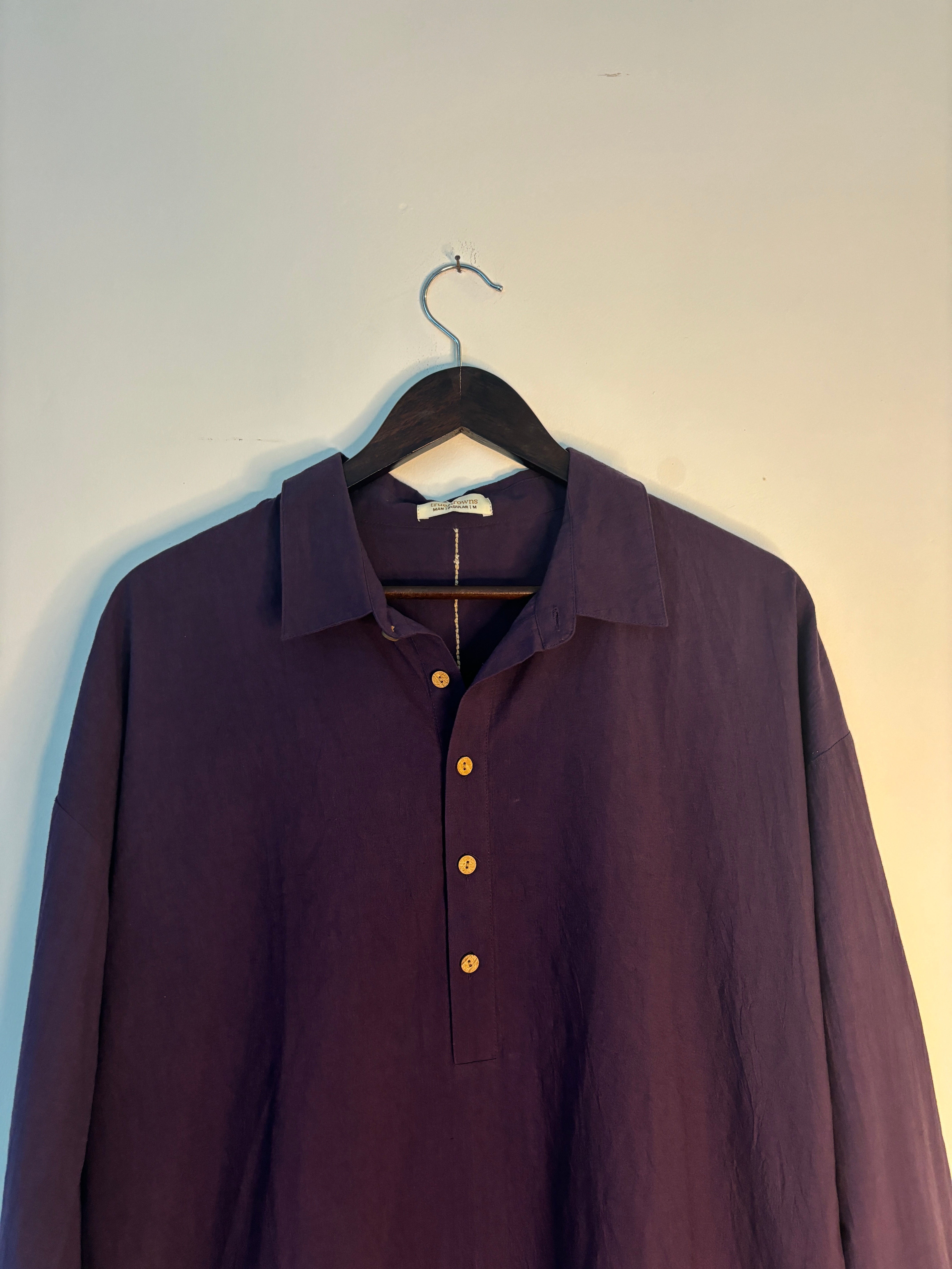 trueBrowns Purple Slub Kurta - Distacart