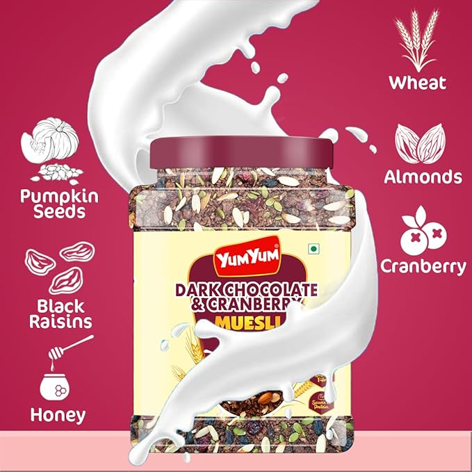 Yum Yum Dark Chocolate & Cranberry Muesli Jar - Dista