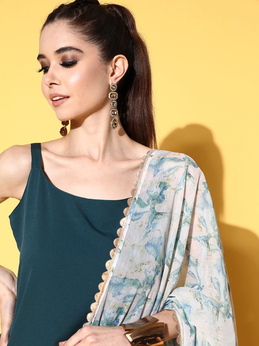 Ahalyaa Women Gotta Patti Kurta with Palazzos & With Dupatta - Distacart