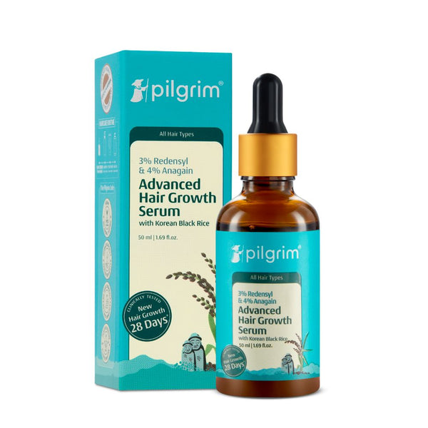 Pilgrim 3% Redensyl + 4% Anagain Advanced Hair Growth Serum with Korean Black Rice - Distacart