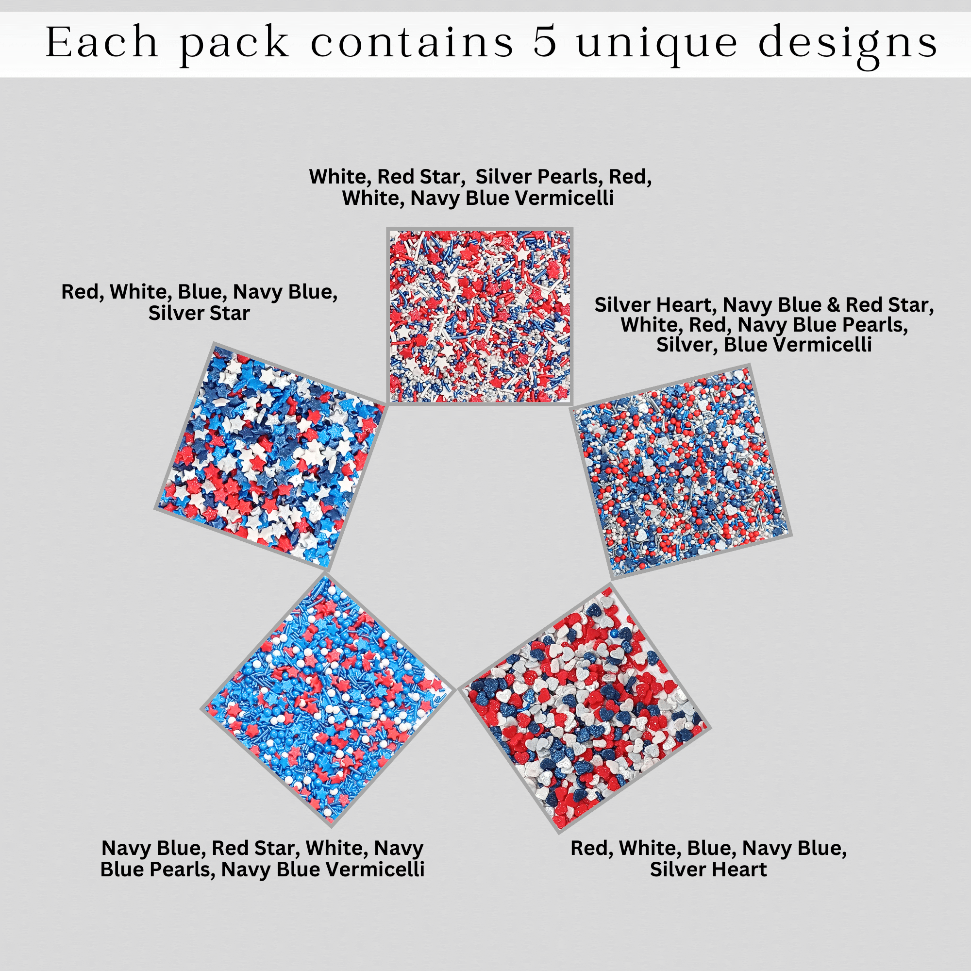 confect patriotic sprinkles heart star sprinkles pearls jimmies ultimate avenger sprinkles pack of 5 j4 07