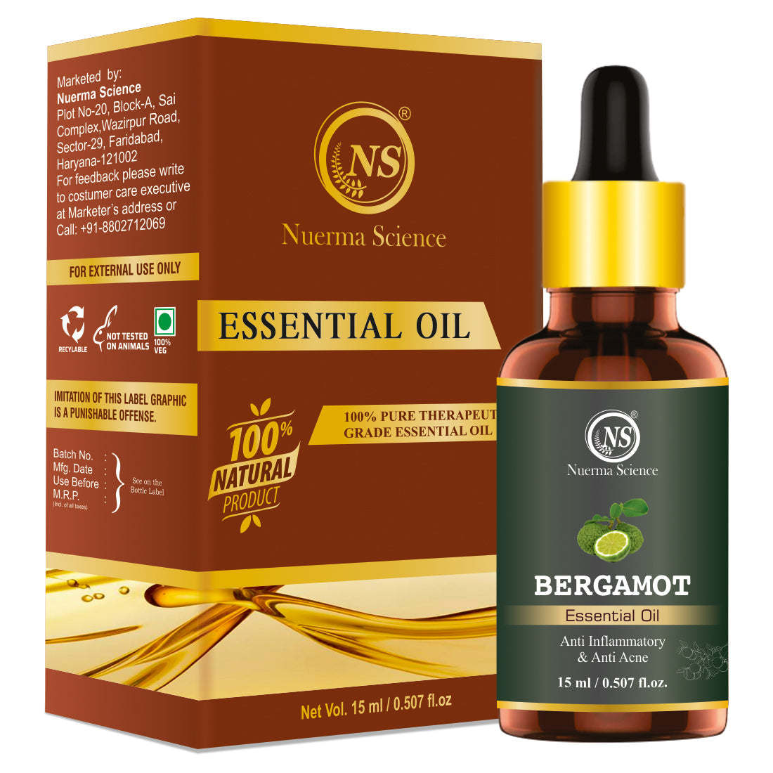 Nuerma Science Bergamot Essential Oil - Distacart