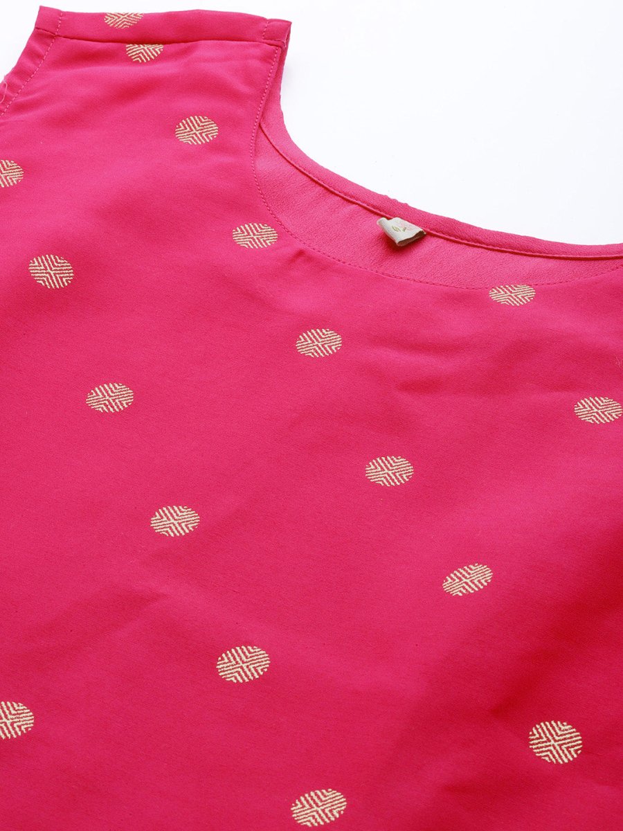 Ahalyaa Women Pink Geometric Printed Kurta - Distacart