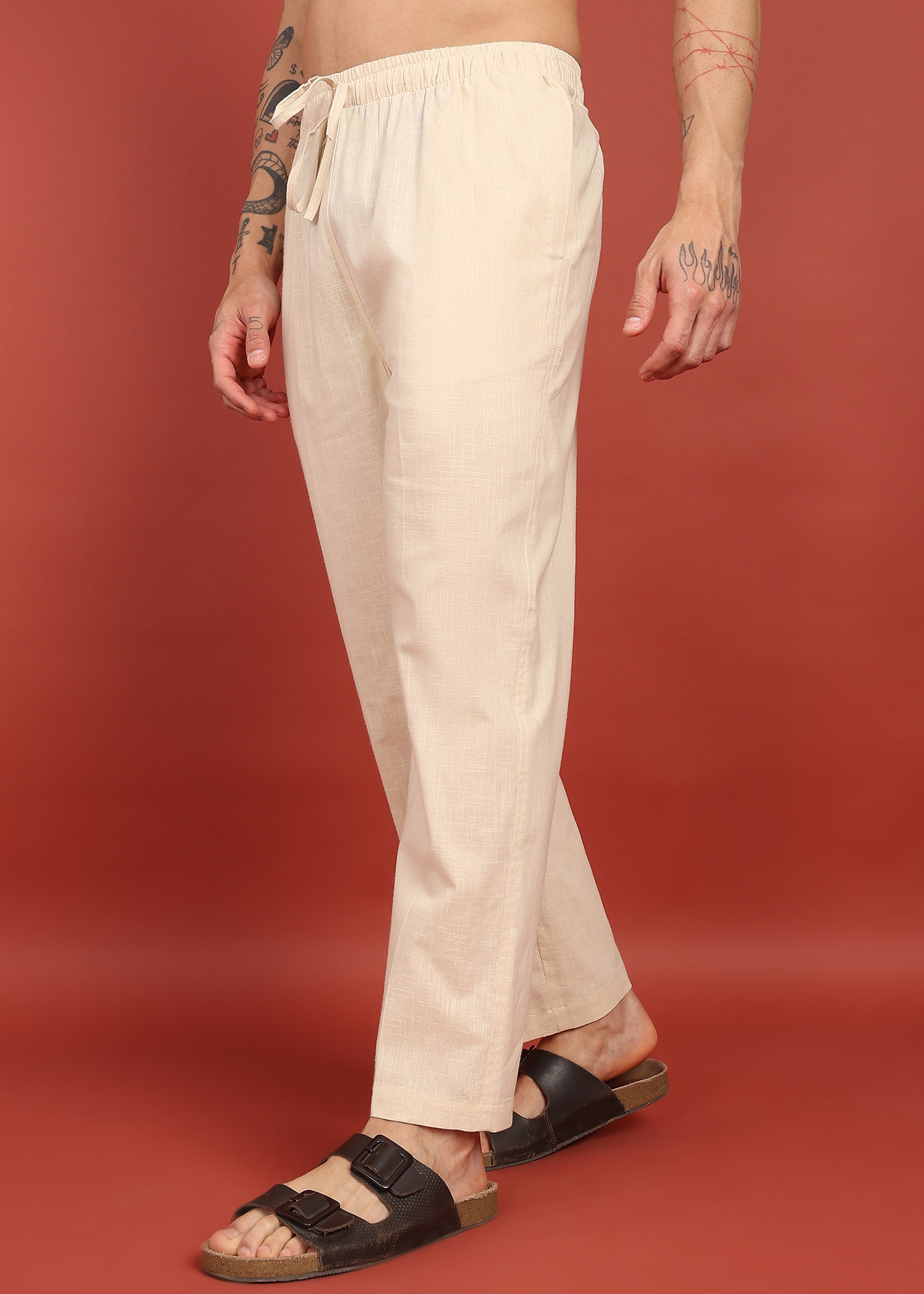 Fabmade Ivory Comfort Linen Pyjama - Distacart