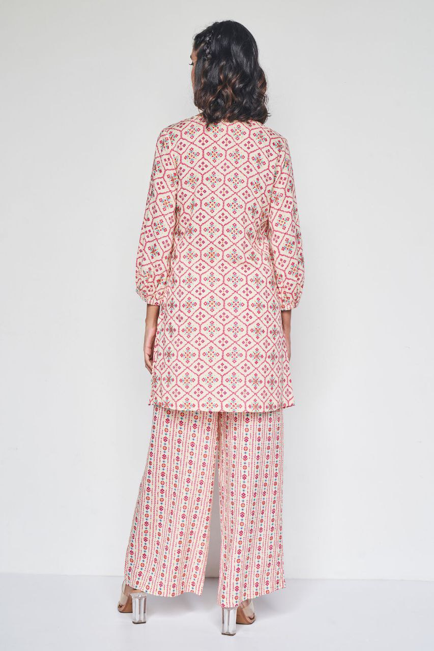 NOZ2TOZ Floral Printed Knee Length V Neck Co-ords Set - Distacart