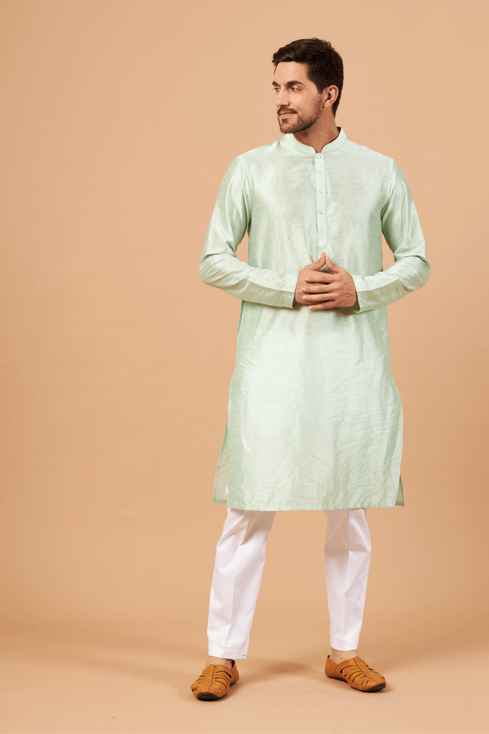 Pastel Green Kurta by Hilo Design - Distacart