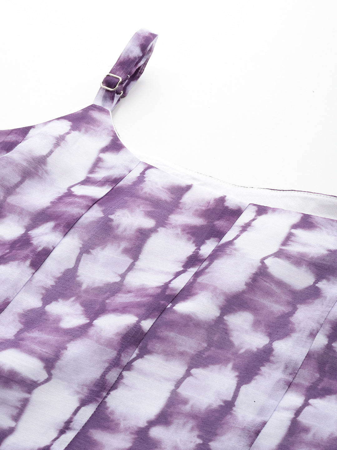Varanga Women Violet Spaghetti Strap Anarkali Kurta Paired With Tonal Bottom And Tonal Solid Dupatta - Distacart