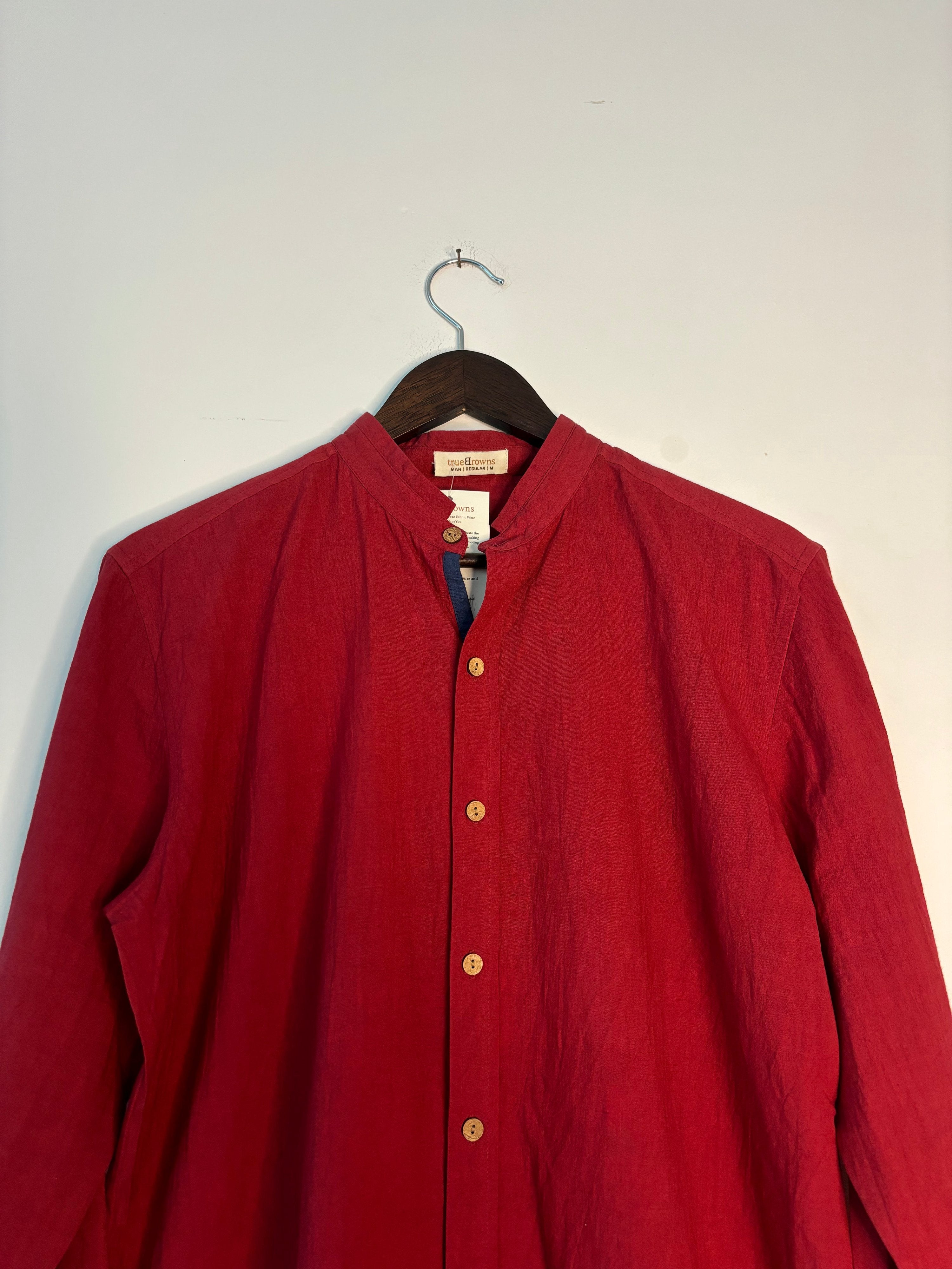 trueBrowns Maroon Slub Men's Shirt - Distacart