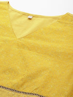 Thumbnail for Ahalyaa Ethnic Motifs Printed Puff Sleeves Gotta Patti Kurta - Distacart