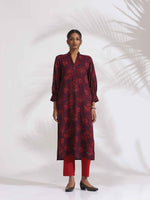 Thumbnail for trueBrowns Purple Floral Print Kurta Set
