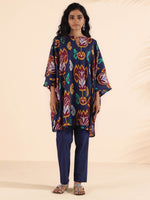 Thumbnail for trueBrowns Purple Cotton Ikat Kaftan Co-ord Set - Distacart