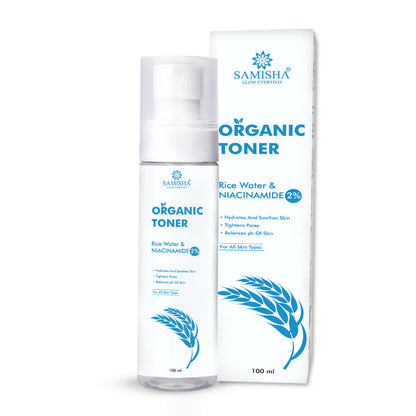 Samisha 2% Niacinamide & Rice Water Organic Face Toner - Distacart