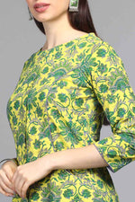 Thumbnail for Ahika Women Cotton Printed Simple Function Wear Green Kurti - Distacart