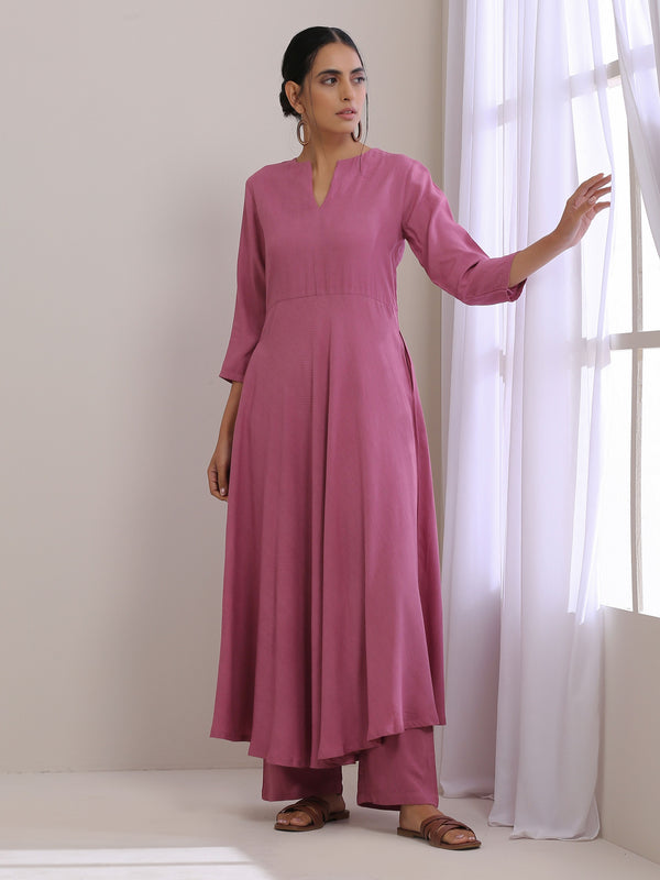 trueBrowns Onion Pink Dobby Anarkali Pant Set - Distacart