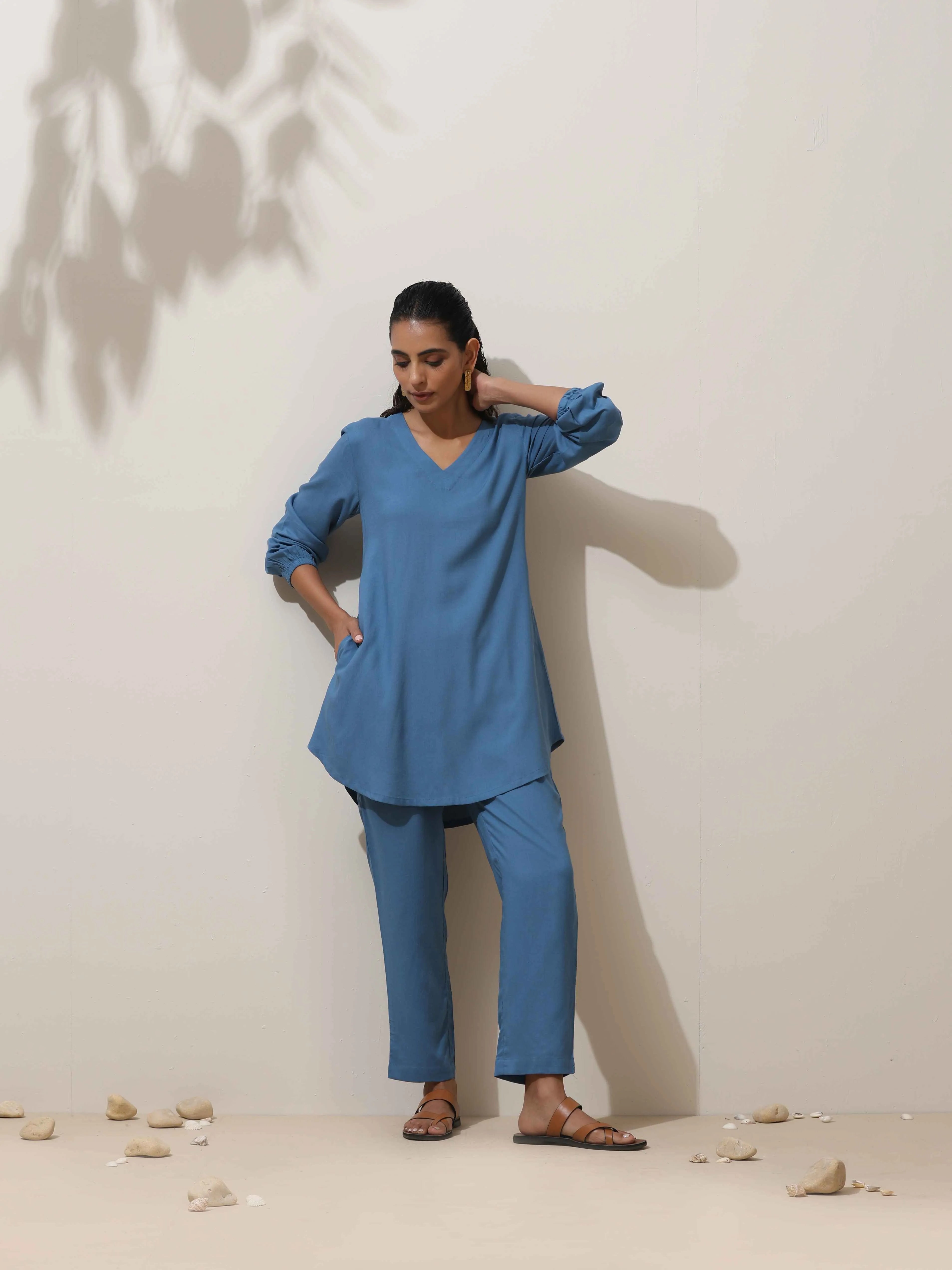 trueBrowns Blue Co-ord Set - Distacart