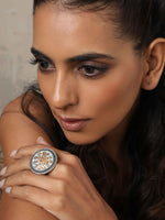 Thumbnail for trueBrowns Silver Tone Circular Ring