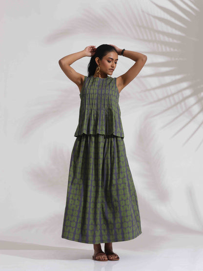 trueBrowns Grey Cotton Skirt Co-ord Set - Distacart