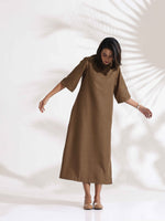 Thumbnail for trueBrowns Brown Slub Dress