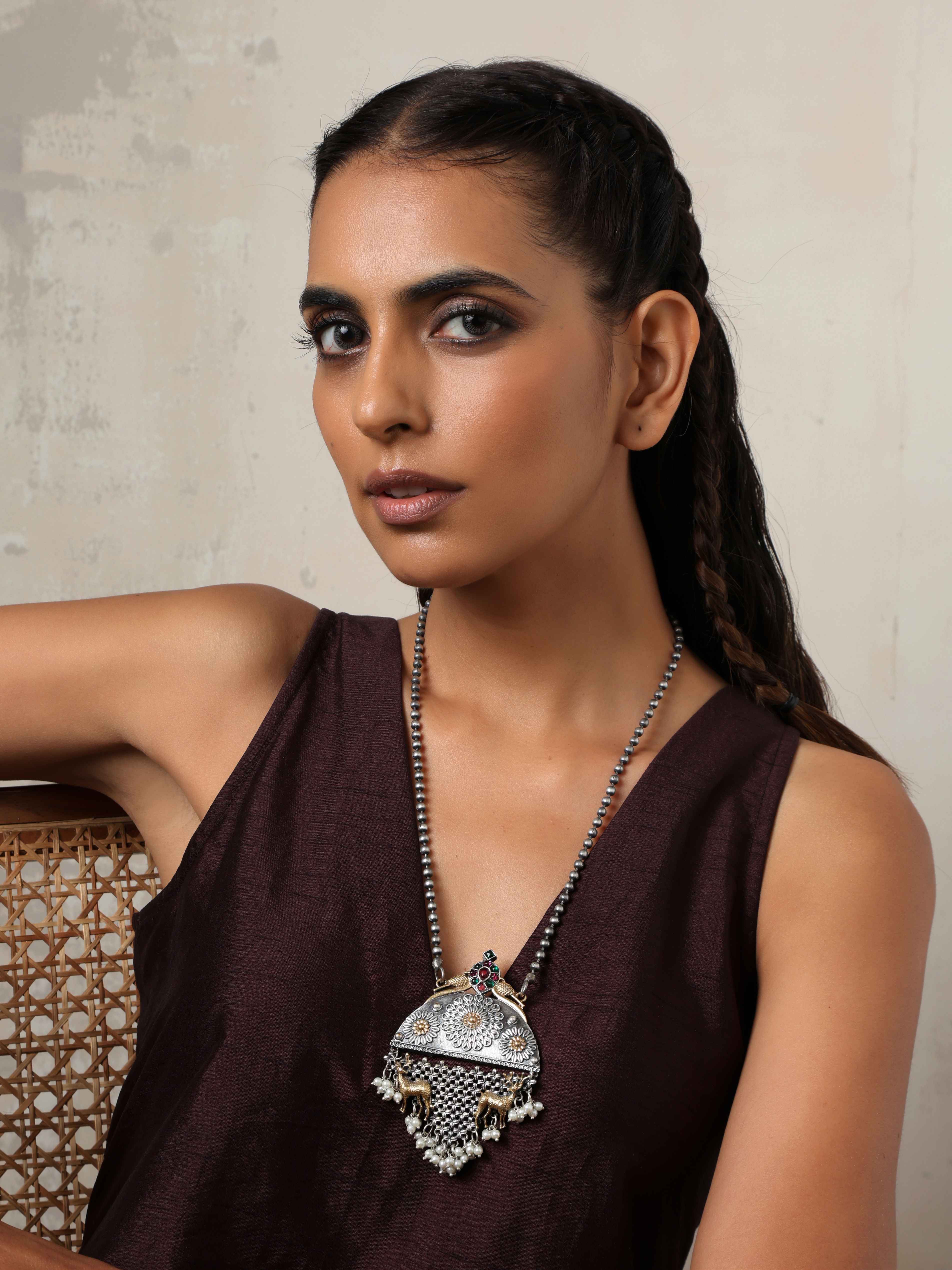 trueBrowns Silver Gold Tone Pendant Chain - Distacart