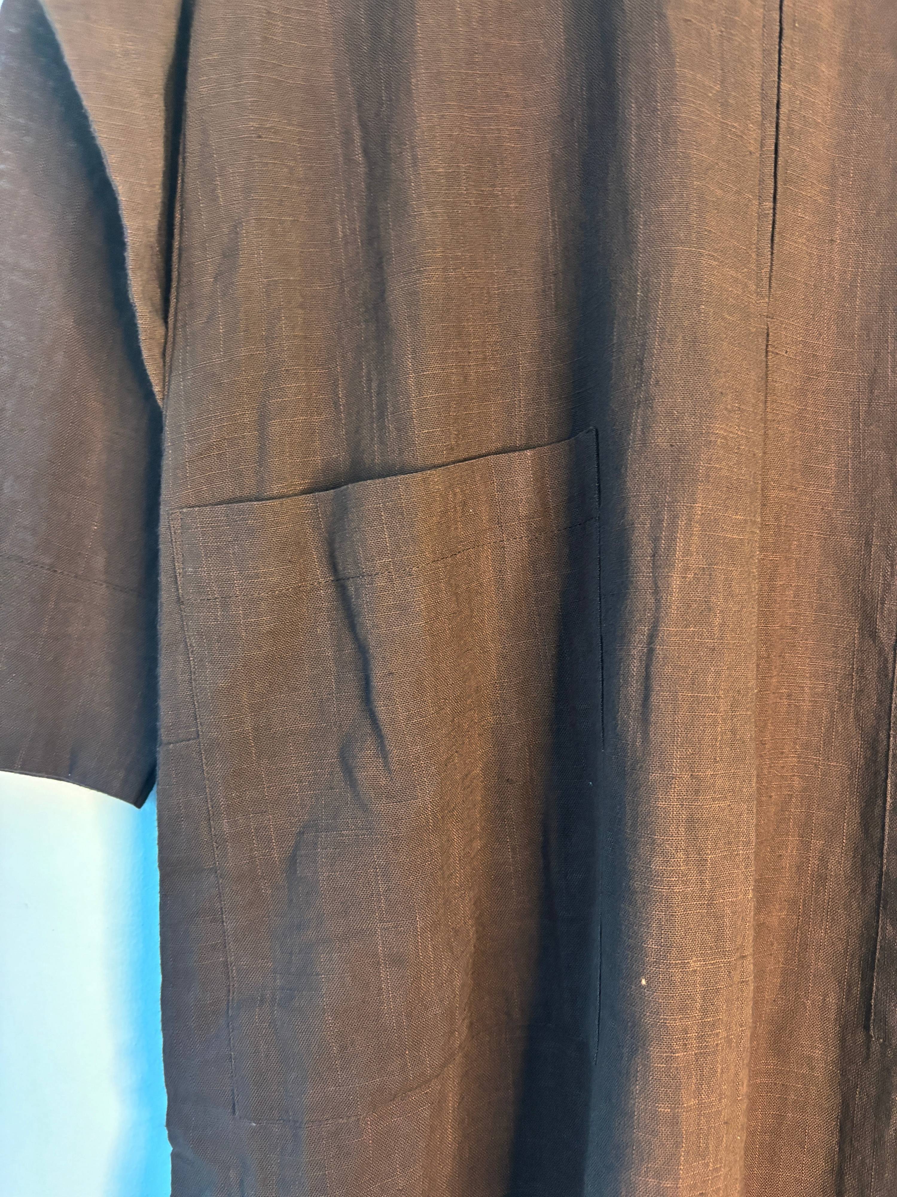 trueBrowns Beige Slub Dress - Distacart