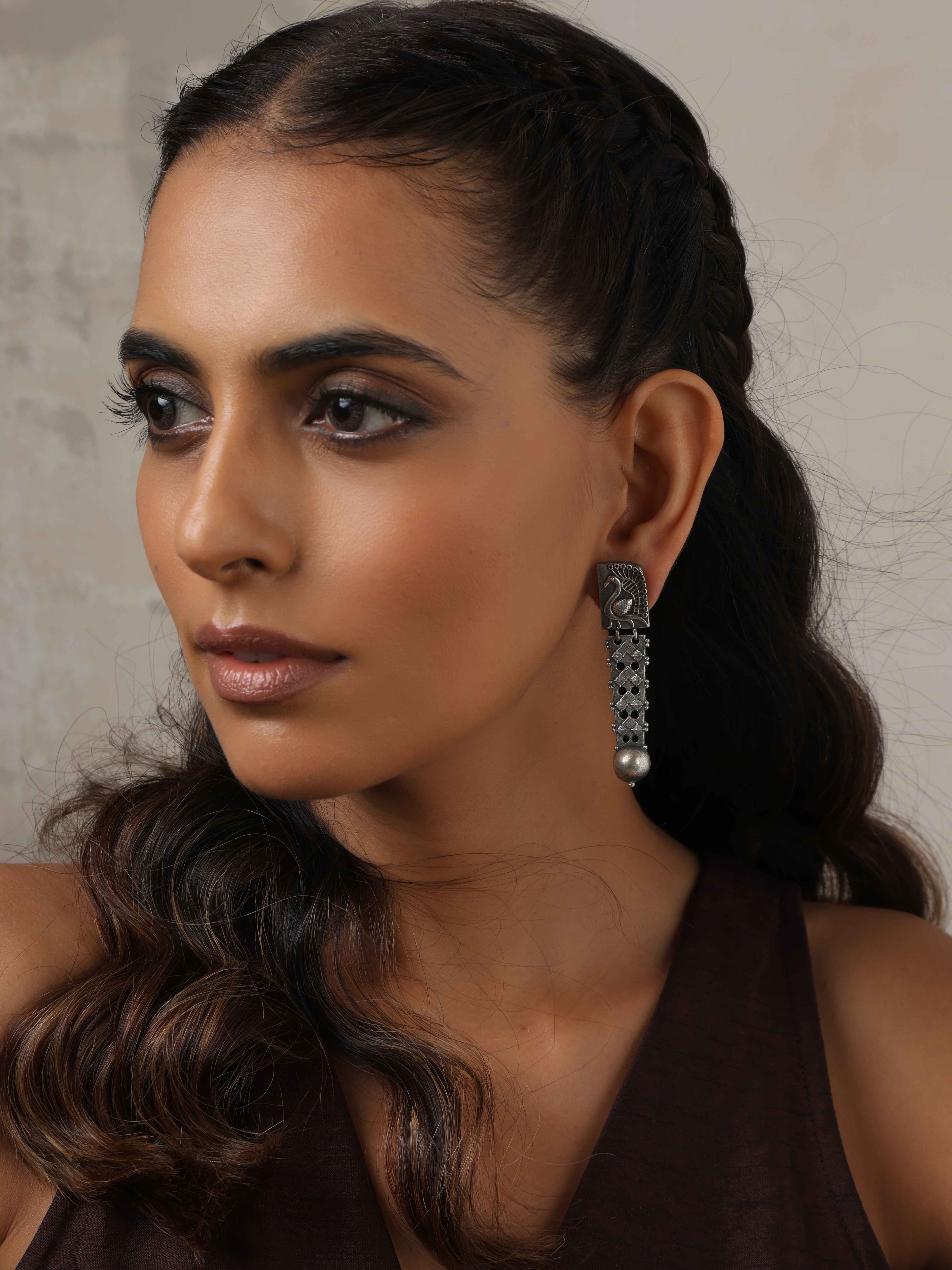 trueBrowns Silver Tone Flamingo Dangle Earrings - Distacart