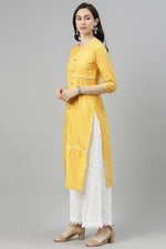Thumbnail for Ahika Yellow Checked Kurta - Distacart