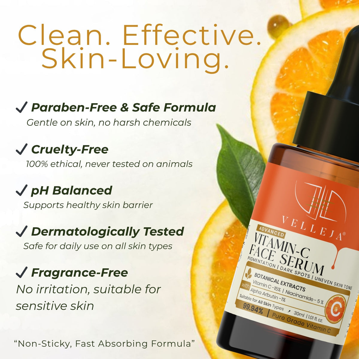 Velleja 15% Vitamin C Brightening Serum | Advanced Dark Spot & Pigmentation Corrector - Dista