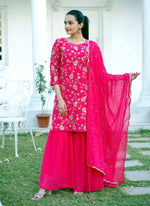 Thumbnail for Yash Enterprise Trendy Foux Georgette Embroidery Red Readymade Salwar Suit