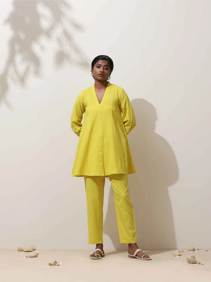 trueBrowns Lime Cotton Linen Co-Ord Set - Distacart