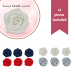 Thumbnail for confect edible sugar roses cake toppers for cupcakes doughnut cake decorations pack of 12 j4 roses 01