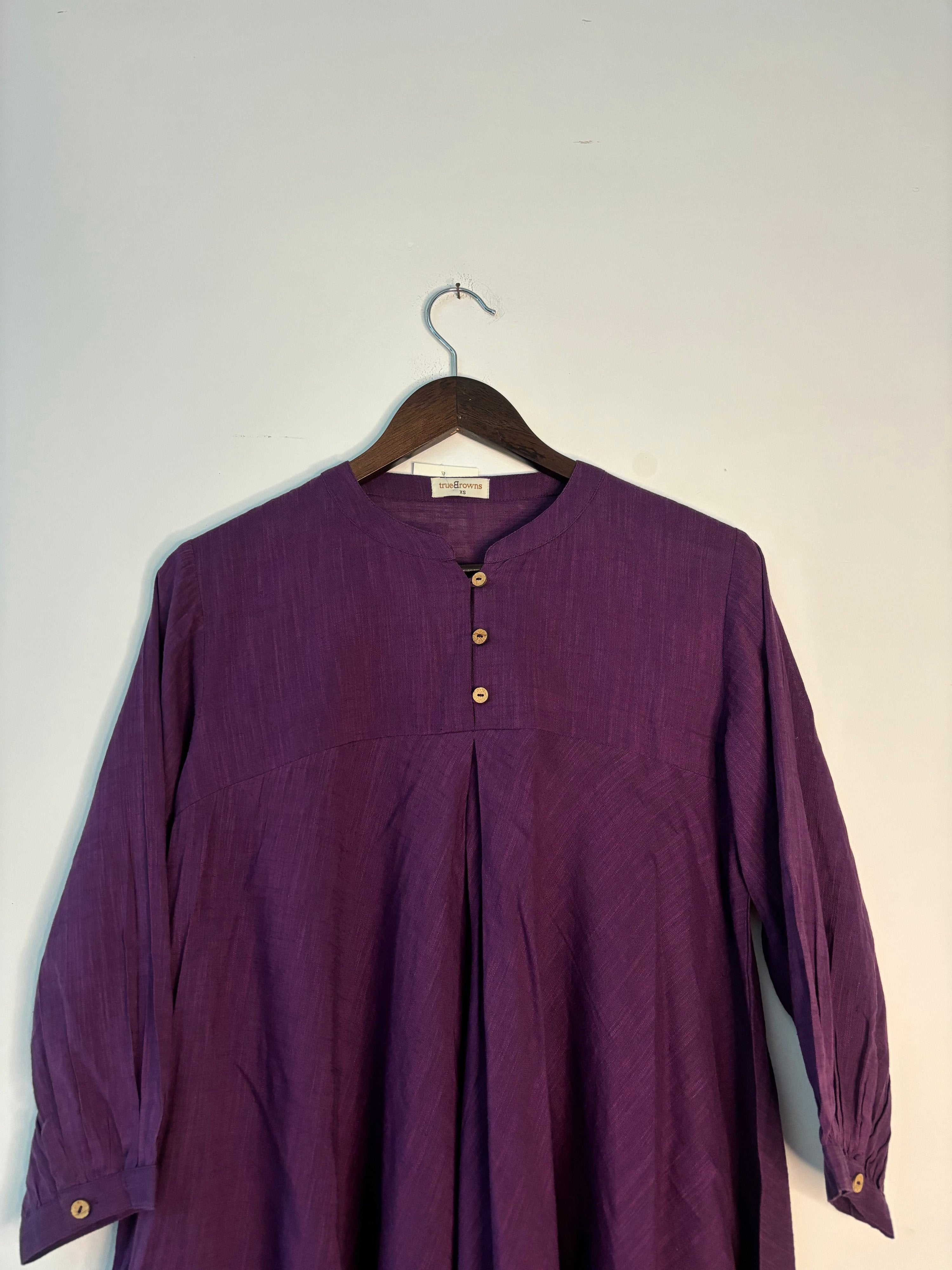 trueBrowns Purple Slub Top - Distacart