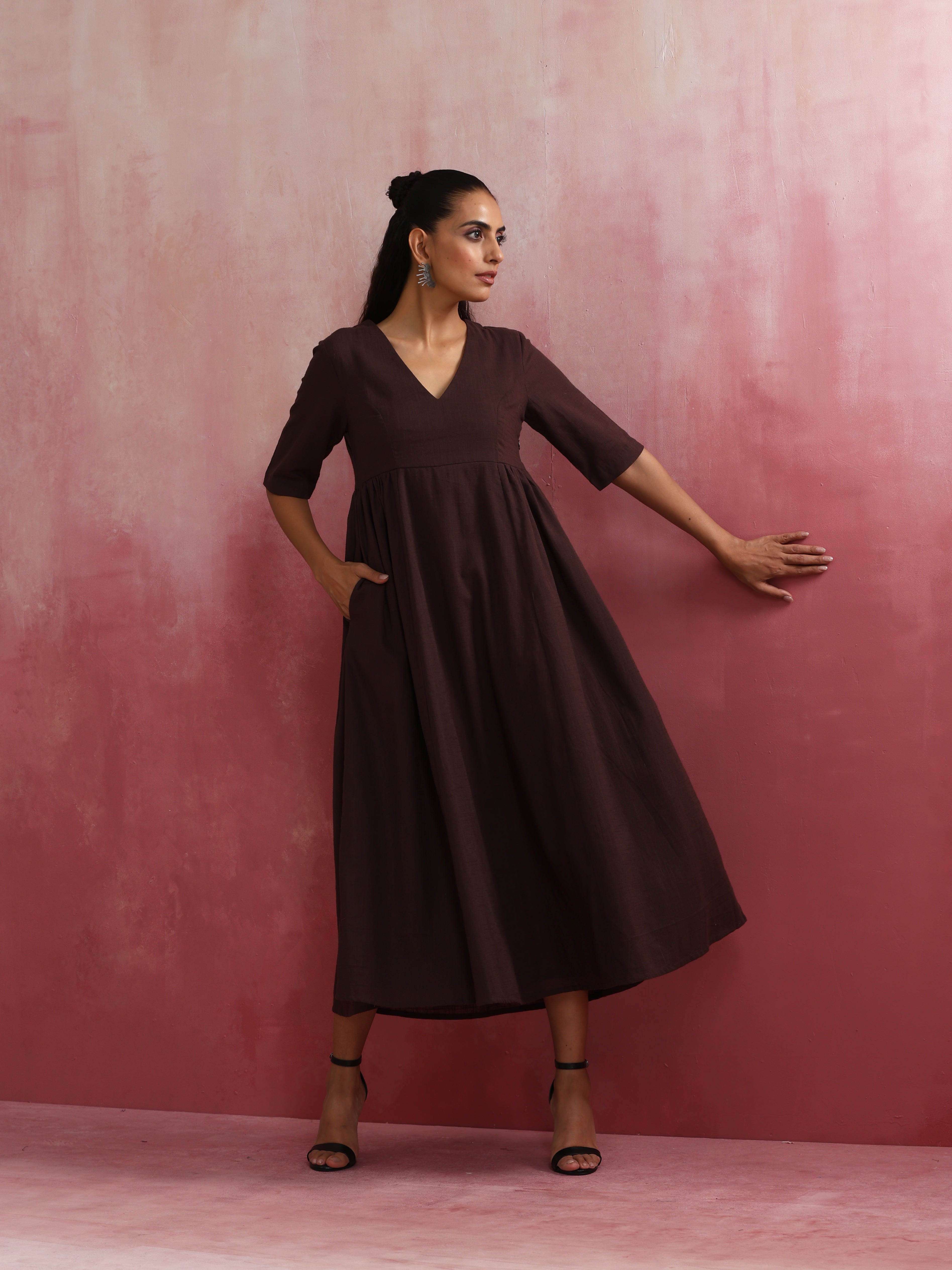 trueBrowns Cola Cotton Dobby Dress - Distacart