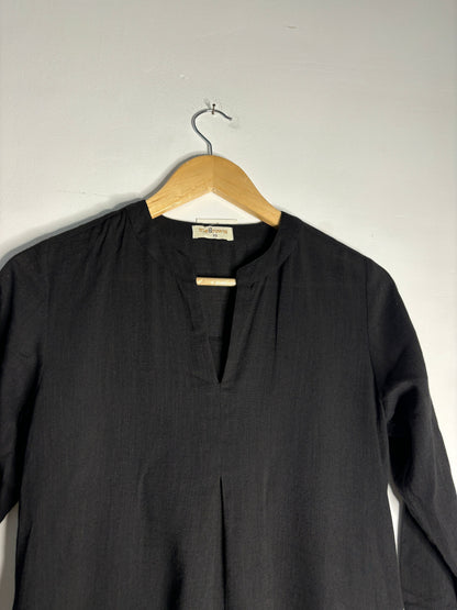 trueBrowns Black Slub Short Top - Distacart